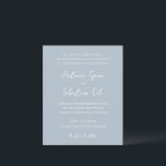 Elegant Powder Blue Budget Wedding Invitation<br><div class="desc">Elegant wedding invitations featuring a simple design with script and serif fonts.</div>