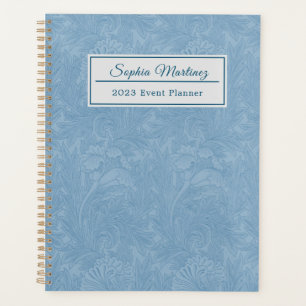 Elegant Powder Blue Floral   Personalised  Planner