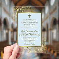 Elegant Powder Blue & Gold Ornate Catholic Wedding