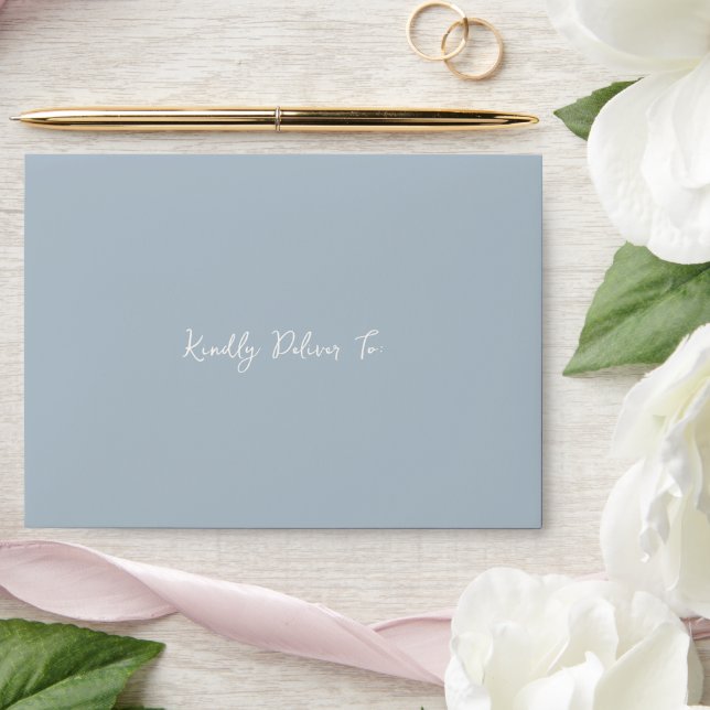 Elegant Powder Blue Modern Wedding Envelope (Wedding)