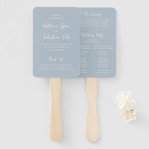 Elegant Powder Blue Modern Wedding Hand Fan