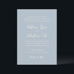 Elegant Powder Blue Modern Wedding Invitation<br><div class="desc">Elegant wedding invitations featuring a simple design with script and serif fonts.</div>