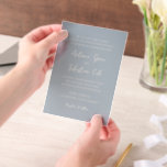 Elegant Powder Blue Modern Wedding Vellum Invitations<br><div class="desc">Elegant wedding invitations featuring a simple design with script and serif fonts.</div>