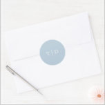 Elegant Powder Blue Monogram Modern Wedding Classic Round Sticker<br><div class="desc">Modern wedding stickers featuring a clean design with your monogram in a serif font.</div>