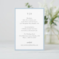Elegant Powder Blue Monogram Modern Wedding