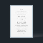 Elegant Powder Blue Monogram Modern Wedding Invitation<br><div class="desc">Modern wedding invitations featuring a clean design with serif and script fonts.</div>