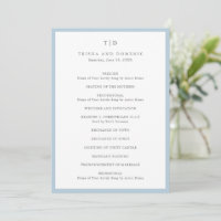 Elegant Powder Blue Monogram Modern Wedding