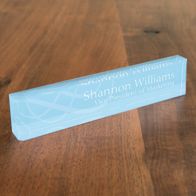 Elegant Powder Blue Nameplate (Side)