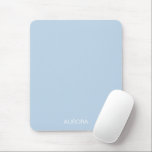 Elegant Powder Blue Personalised Name -  Mouse Pad<br><div class="desc">Upgrade your workspace with this sleek and stylish mousepad featuring a calming powder blue background and your custom name in clean, modern typography. Perfect for both home and office use, this personalised mousepad adds a touch of elegance and individuality to your desk. A thoughtful and functional gift for students, professionals,...</div>