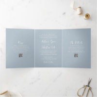 Elegant Powder Blue QR Code Modern Wedding