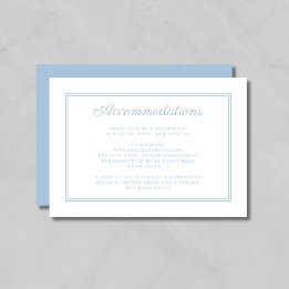 Elegant Powder Blue Script Wedding Accommodation Enclosure Card