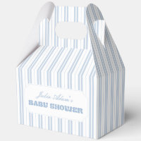 Elegant Powder Blue Striped Pattern Baby Shower