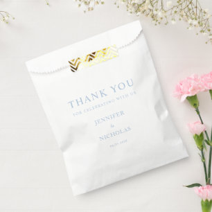 Elegant Powder Blue Thank You Wedding Favour Bags