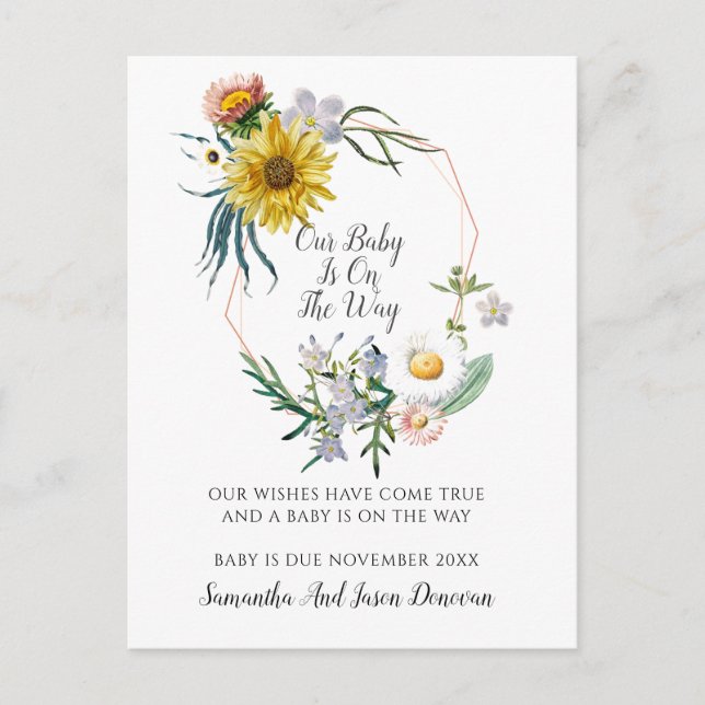 Elegant Pregnancy Announcement Postcard (Front)