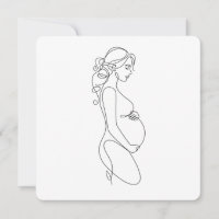 Elegant Pregnancy Line Art Minimalist 