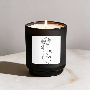 Elegant Pregnancy Line Art Minimalist Sticker