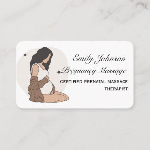 Elegant Pregnancy Prenatal Massage Therapist Business Card