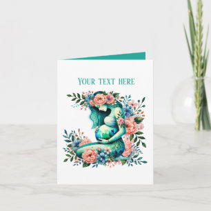 Elegant pregnant Mum add text any purpose Card