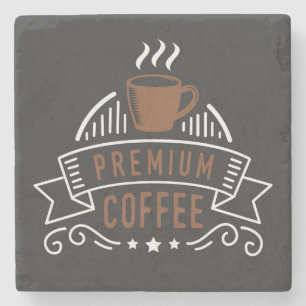 Elegant Premium Coffee Design Logo Stone Coaster