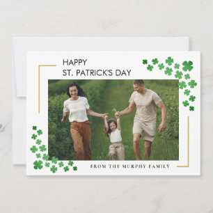 Elegant Premium Lucky St. Patrick’s Day Photo Holiday Card