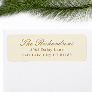 Elegant Preppy Christmas Family Return Address