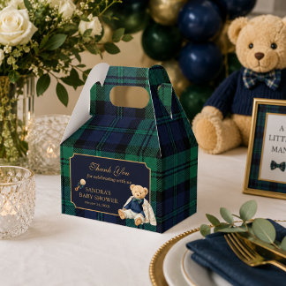 Elegant Preppy Polo Teddy Bear Baby Shower Favour Box