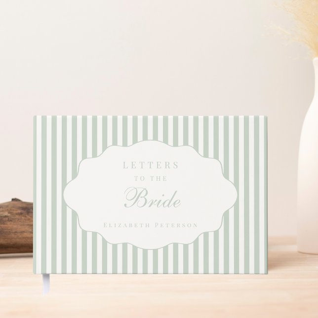 Elegant Preppy Sage Green Letters To The Bride  Guest Book (Creator Uploaded)