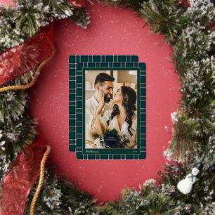 Elegant Preppy Tartan Plaid Christmas Photo Foil