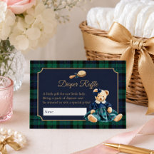 Elegant Preppy Teddy Girl Bear Diaper Raffle