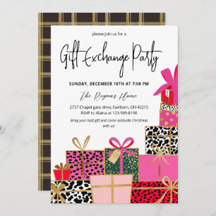 Elegant Presents Christmas Gift Exchange Party Invitation