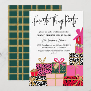 Elegant Presents Favorite Things Party Holiday Invitation