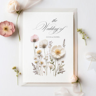 Elegant Pressed Flowers Chic Wedding Invitation