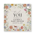 Elegant Pressed Flowers Watercolor Thank You