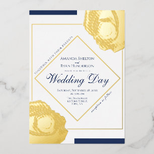 Elegant Pressed Gold Roses Floral Wedding 