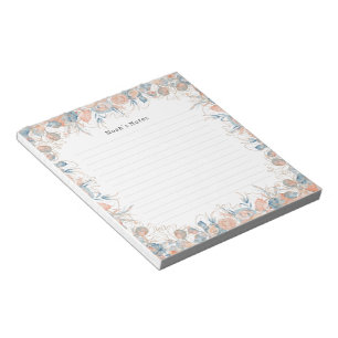 Elegant Pretty Floral Botanical Flowers Notebook Notepad