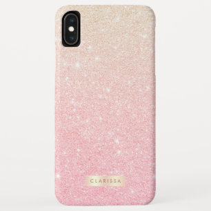 Elegant pretty girly gradient rose gold glitter Case-Mate iPhone case