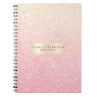 Elegant pretty girly gradient rose gold glitter