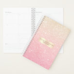 Elegant pretty girly gradient rose gold glitter planner<br><div class="desc">Stylish faux rose gold glitter pattern.</div>