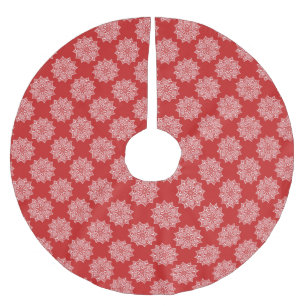 Elegant pretty girly red mandala pattern brushed polyester tree skirt