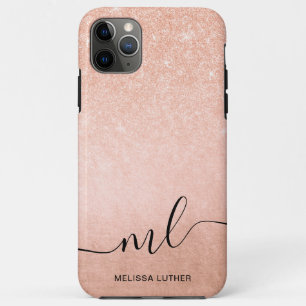 Elegant pretty gradient copper rose gold glitter Case-Mate iPhone case