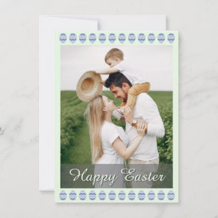 Elegant Pretty Pastel Chic Photo Happy Easter Eggs Holiday Card