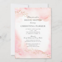 Elegant Pretty Pink Gold Glitter Bridal Shower
