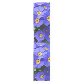 Elegant, pretty purple garden flowers 100% cotton short table runner