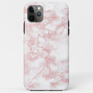 Elegant pretty rose gold glitter white marble Case-Mate iPhone case