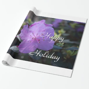 elegant, pretty spring purple azalea flowers. wrapping paper