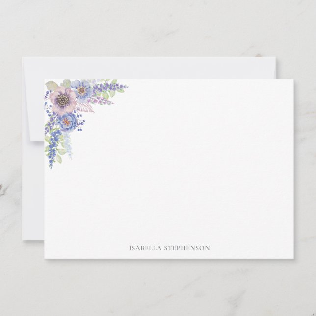 Elegant Pretty Watercolor Floral Personalised Card (Front)