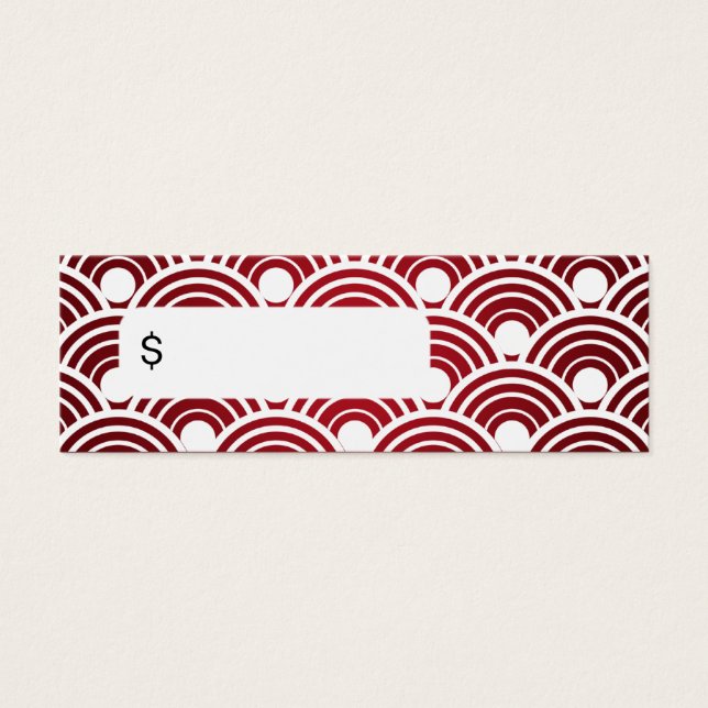 Elegant Price Tag Scalloped Red (Front)