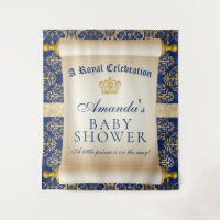 Elegant Prince Baby Shower Vertical Backdrop