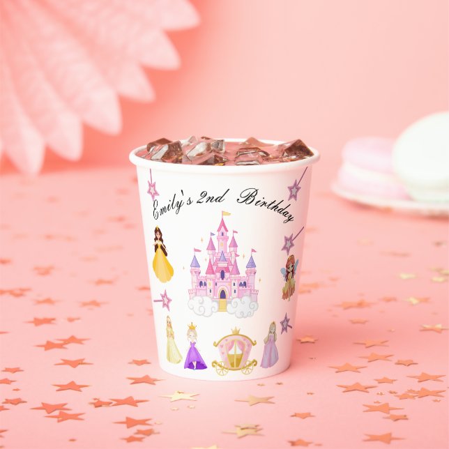 Elegant Princess Birthday Celebration Paper Cups (Insitu)