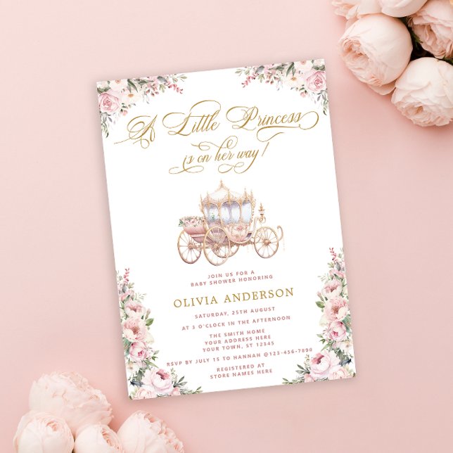 Elegant Princess Blush Pink Baby Shower Invitation (Creator Uploaded)